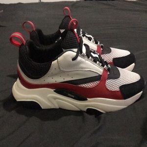 Used Christian Dior B22 sneakers black red and white color way